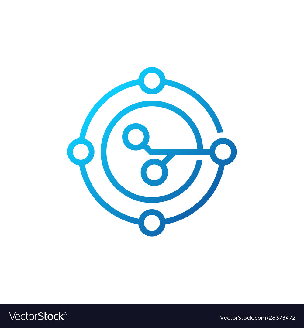 Circuit Logo Design Template Circular Icon Vector Image