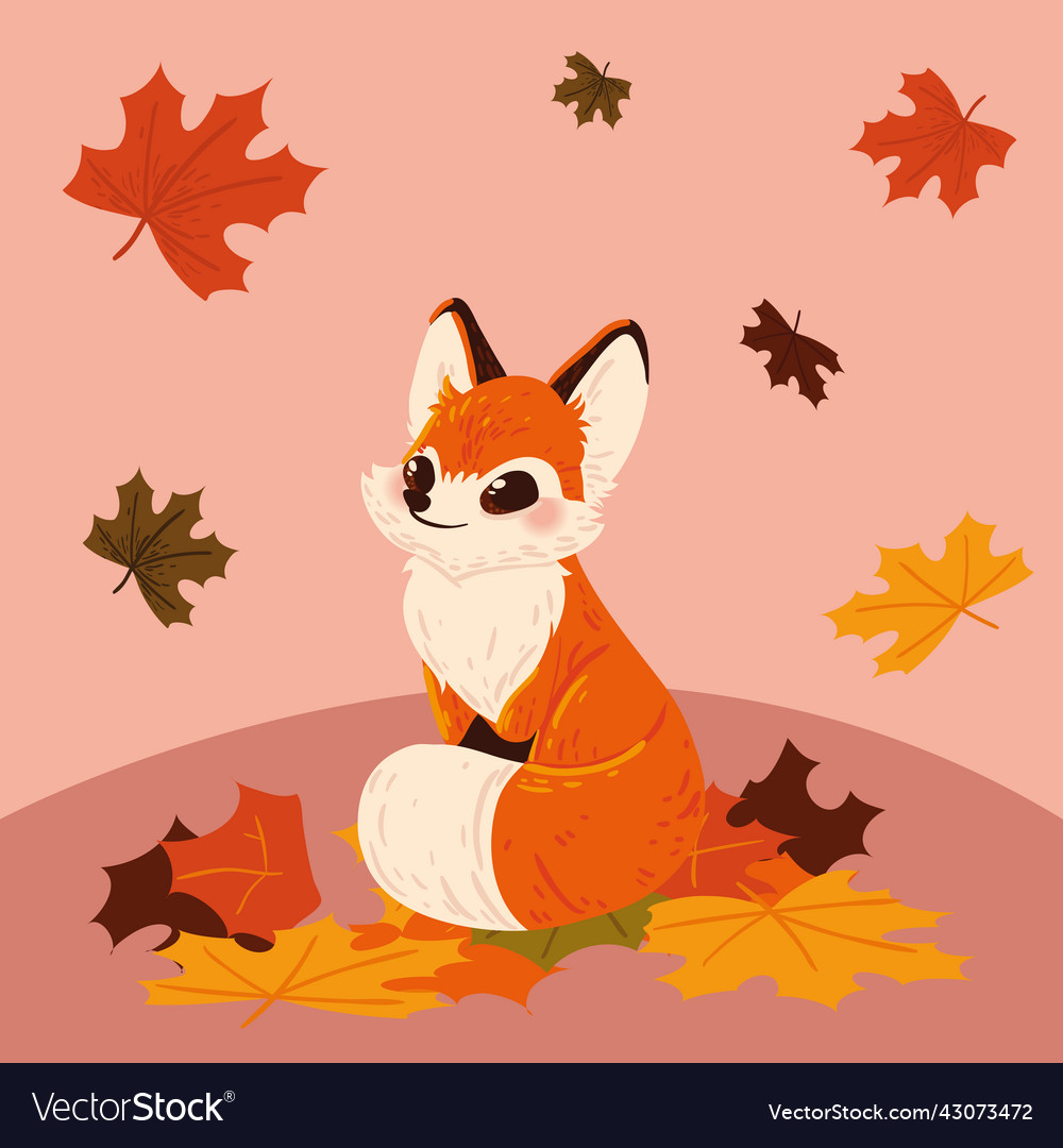 Cute fox animal Royalty Free Vector Image - VectorStock