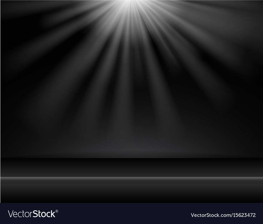 Dark Black Studio Room Background With Lighting Vector Image