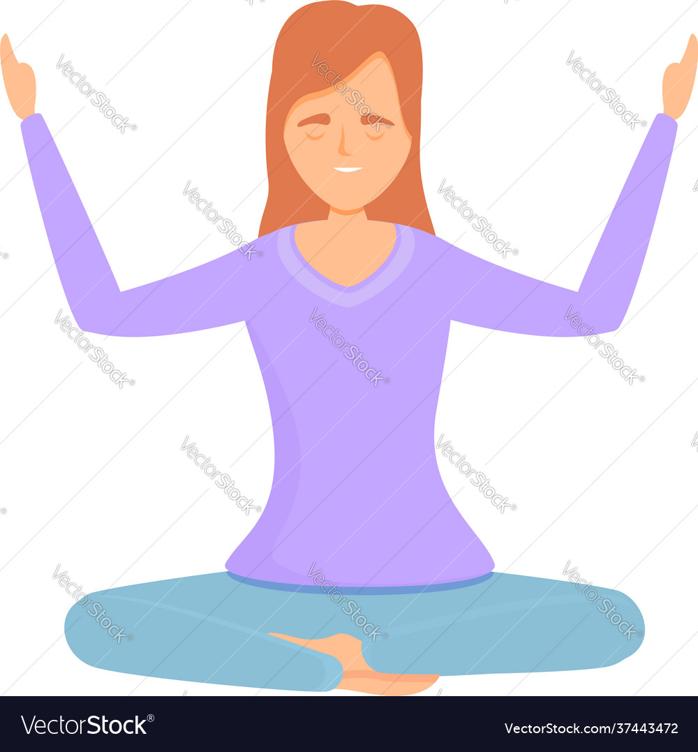 Deep meditation icon cartoon style Royalty Free Vector Image