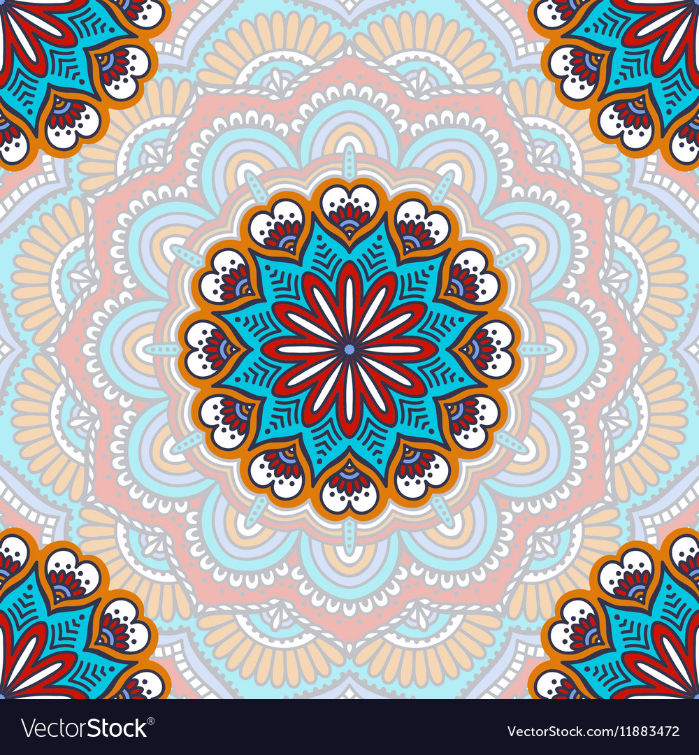 Ethnic floral seamless pattern Royalty Free Vector Image