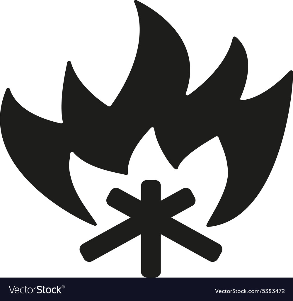 Fire icon bonfire symbol flat