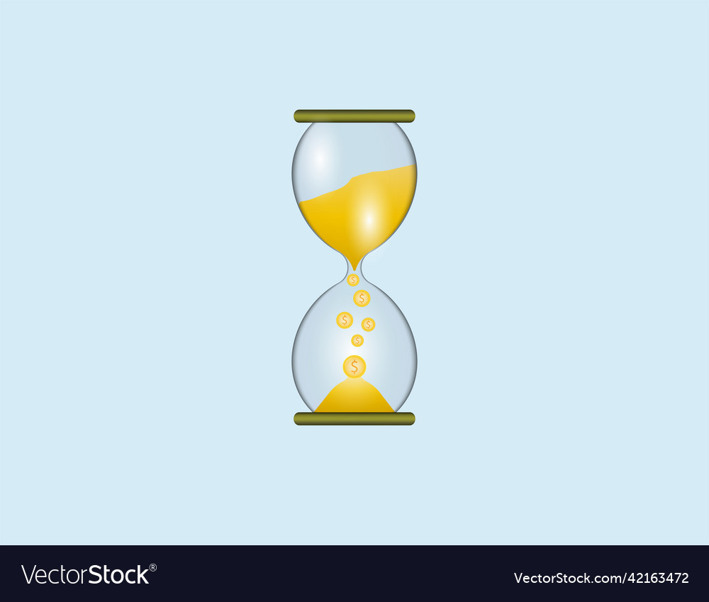 Hourglass 3d dollar icon