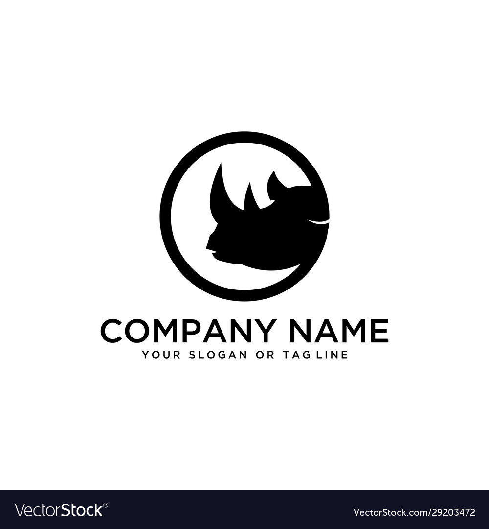 Rhino Logo Design Template White Background Vector Image