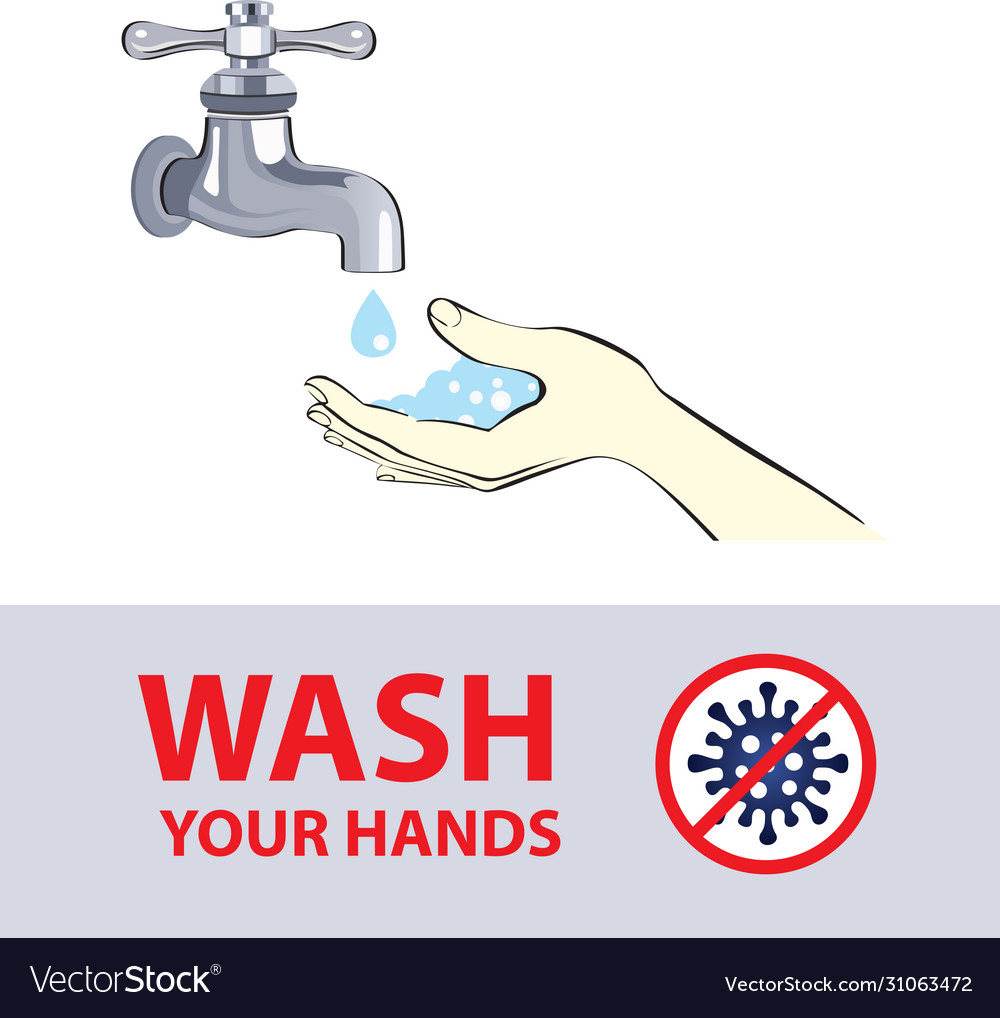 Wash hands Royalty Free Vector Image - VectorStock