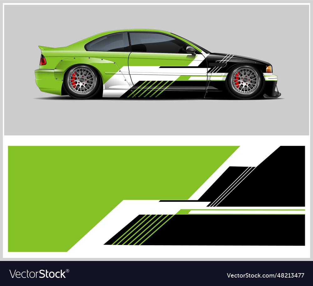 Custom car wrap pattern wrap design Royalty Free Vector
