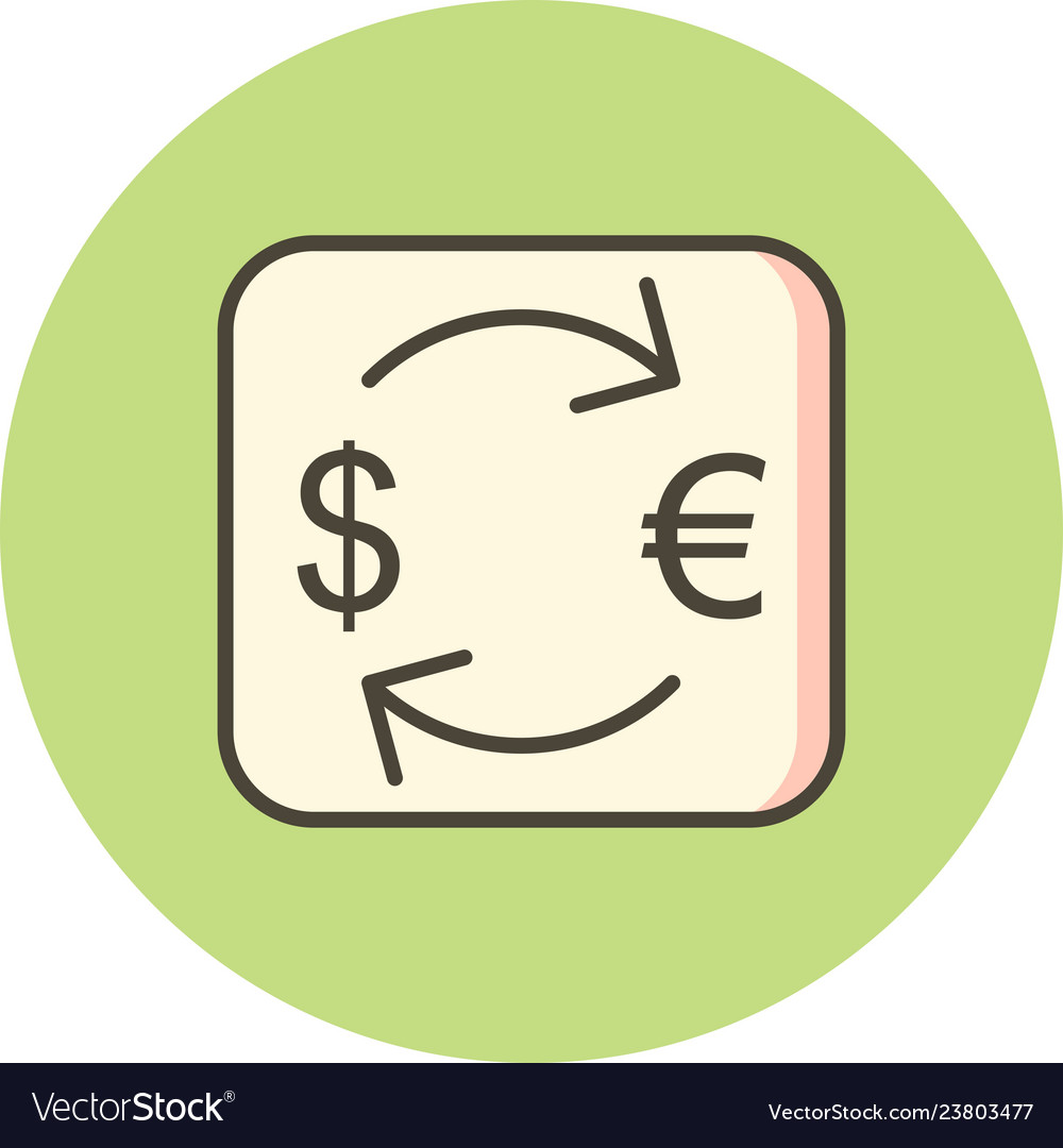 Exchange euro with dollar icon Royalty Free Vector Image