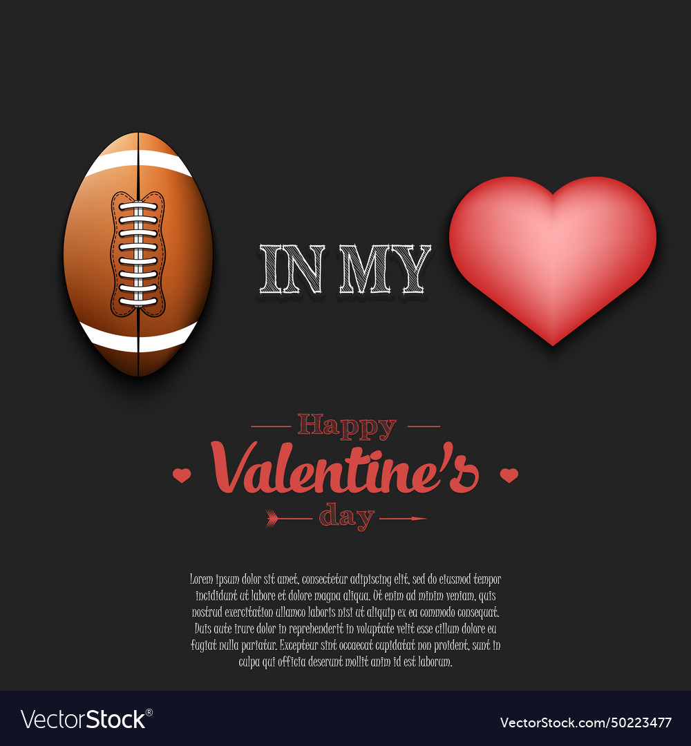 Football in my heart happy valentines day