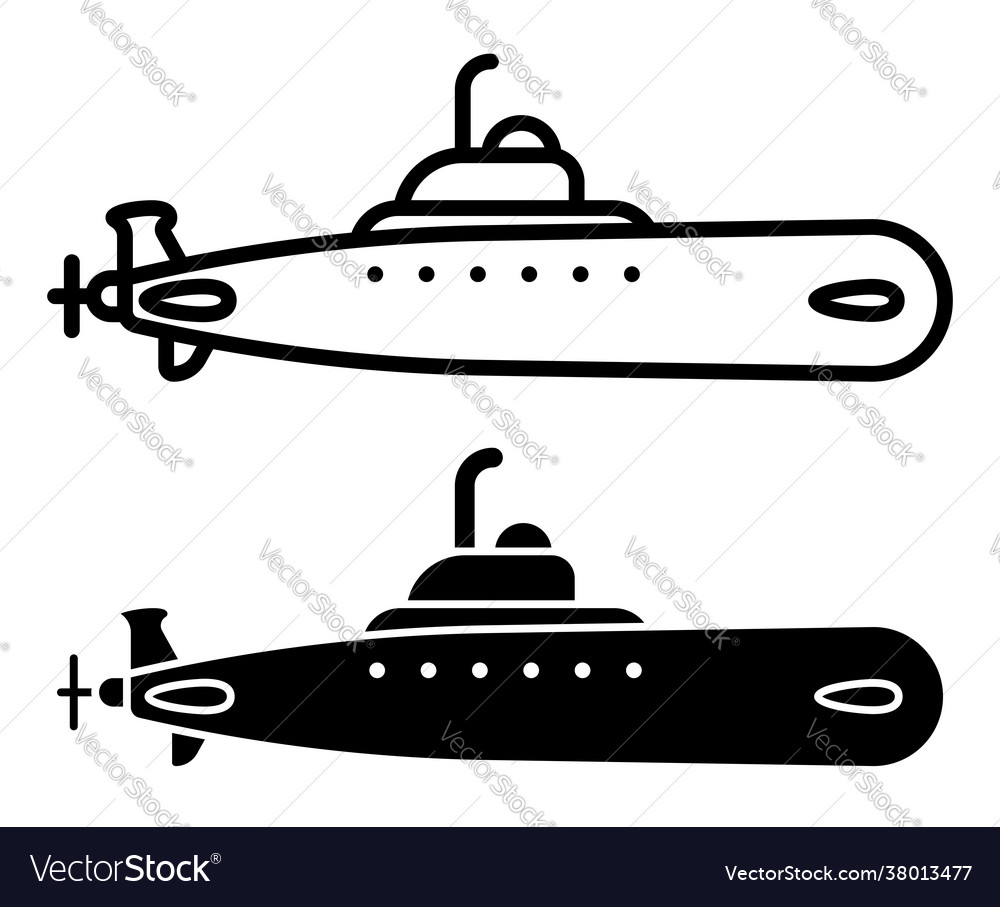 Military combat submarine marine fleet underwater Vector Image