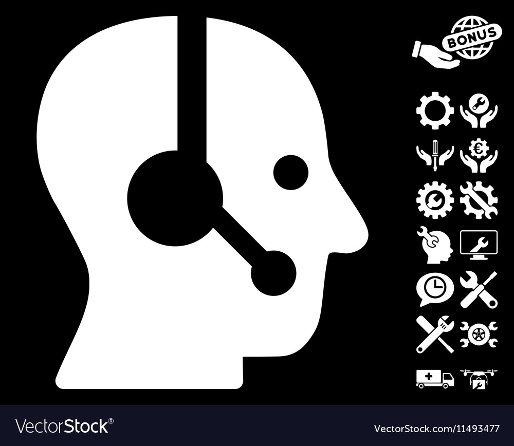 Operator icon with tools bonus Royalty Free Vector Image
