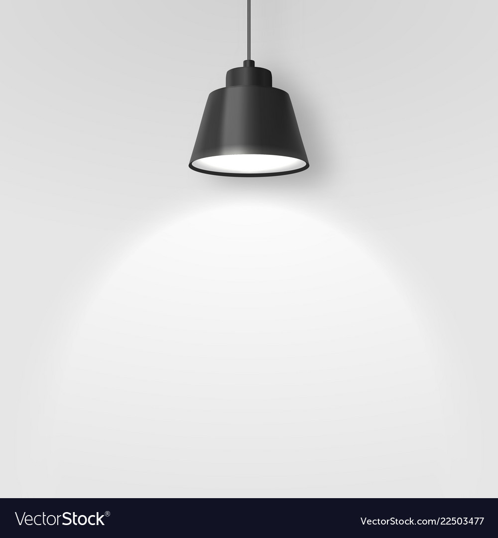 Realistic 3d Black Spotlight Hang Ceiling Vector Image