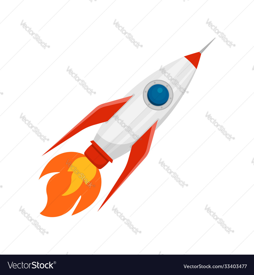 Rocket is flying on sky start up concept Vector Image