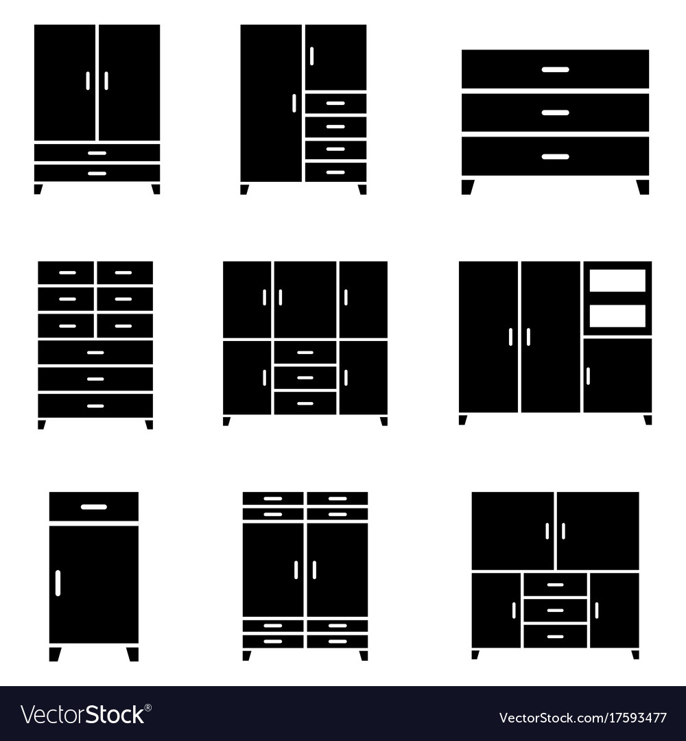 Wardrobe icon set Royalty Free Vector Image - VectorStock