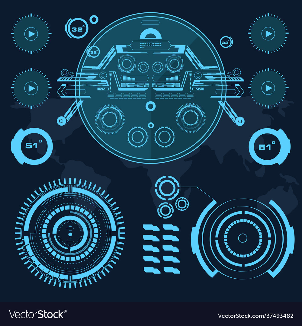 Background with futuristic user interface design Vector Image