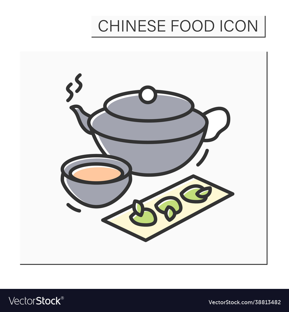 Chinese Tea Color Icon Royalty Free Vector Image