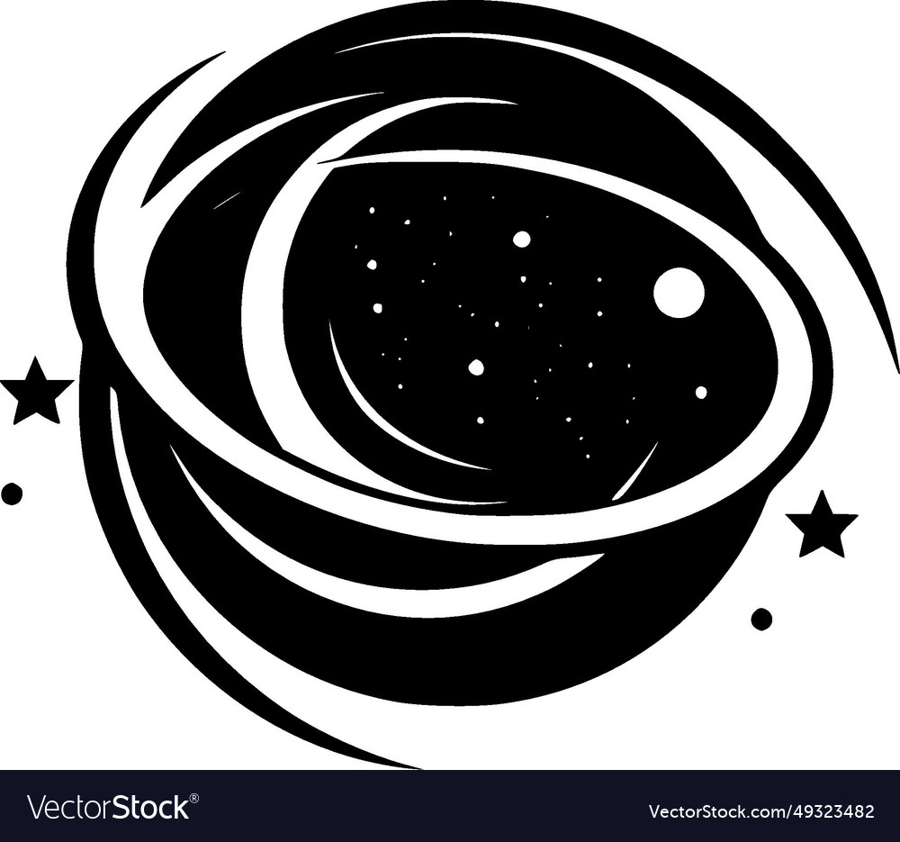 Galaxy - black and white isolated icon Royalty Free Vector