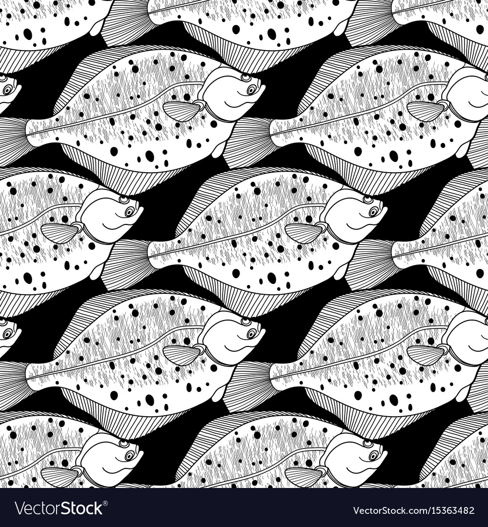 Graphic flounder pattern Royalty Free Vector Image