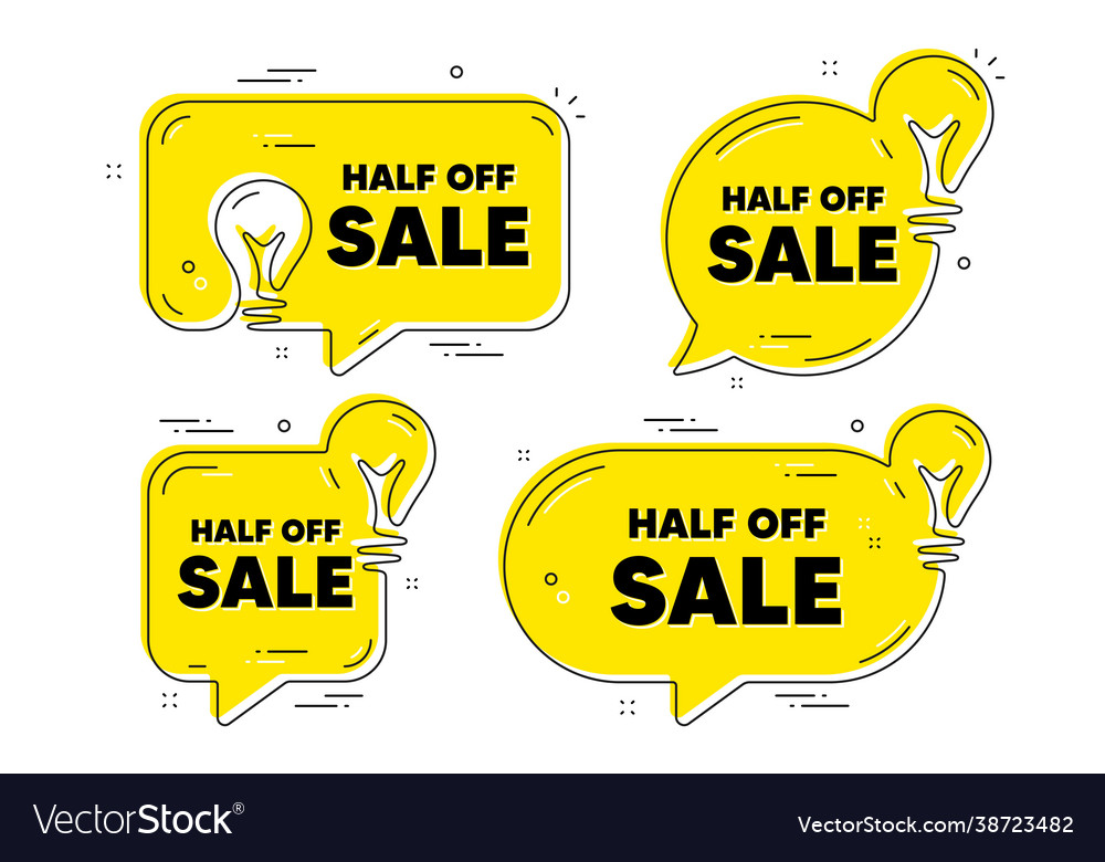 Half off sale special offer price sign Royalty Free Vector