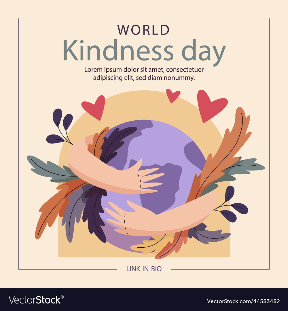 Hand drawn world kindness day posts set