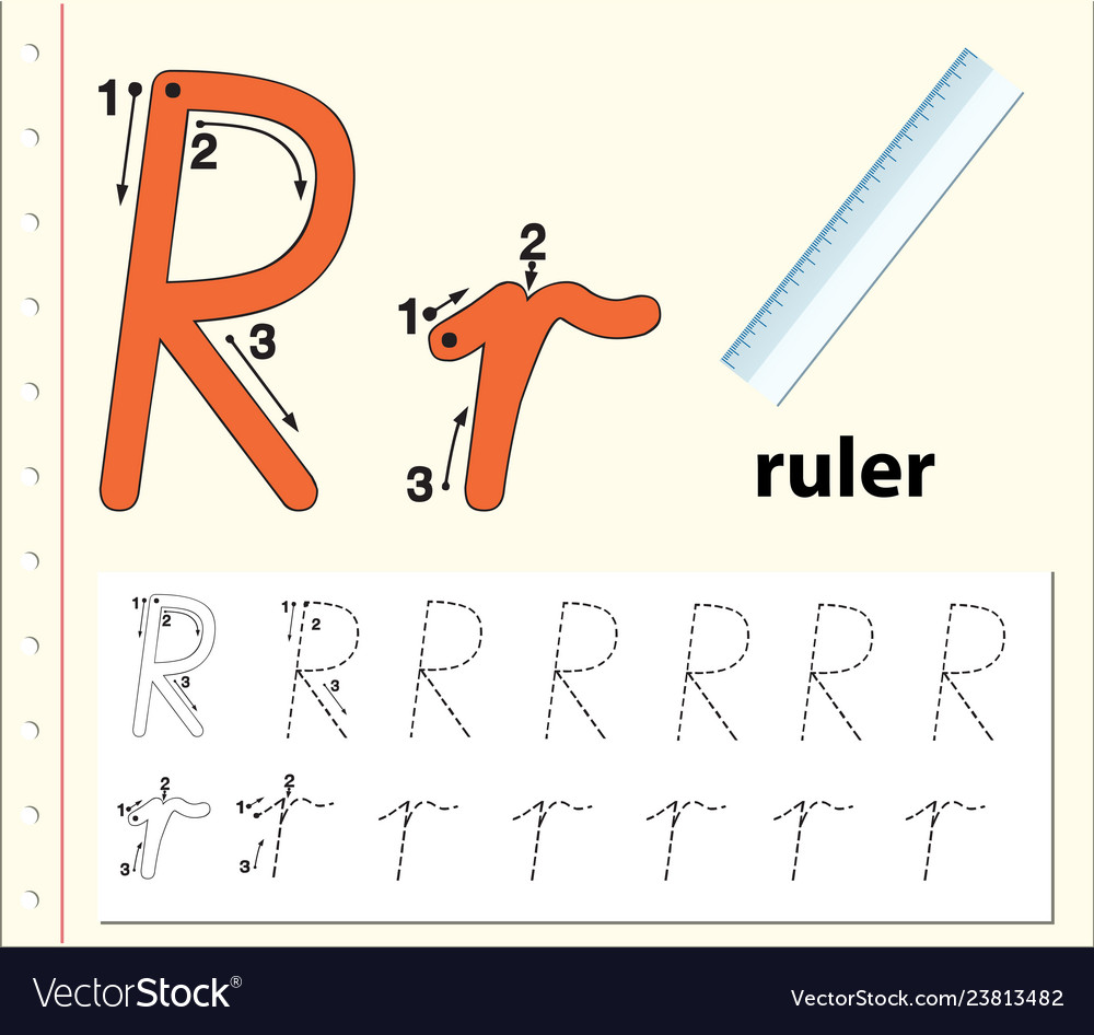 Letter R Tracing Alphabet Arbeitsblätter