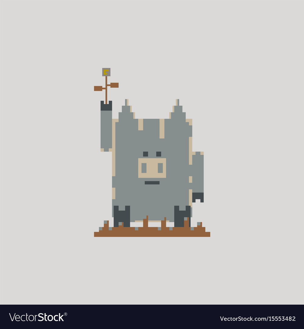 Pig in pixel art style