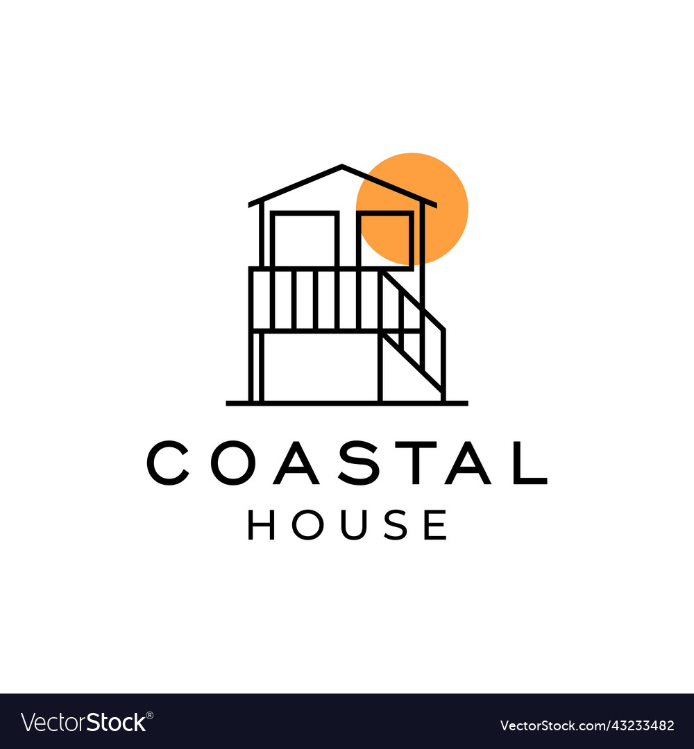 Summer house beach house logo Royalty Free Vector Image