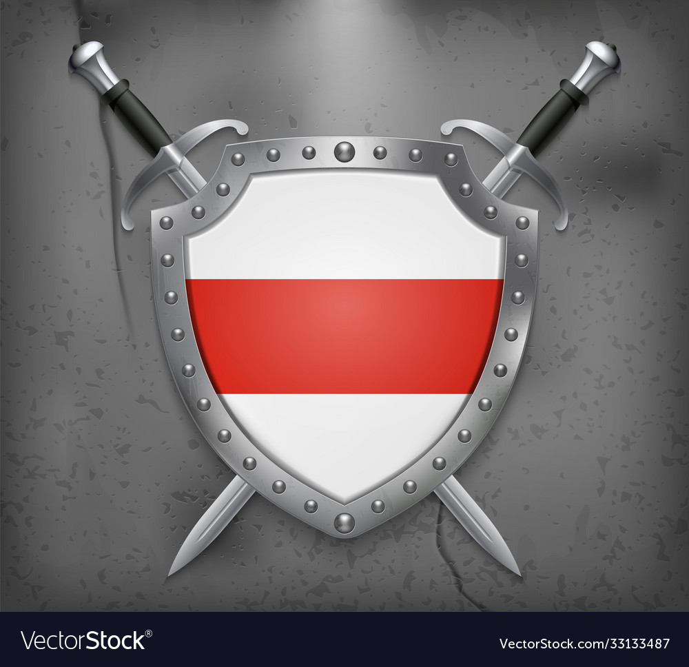 Belarus historical white-red-white flag shield