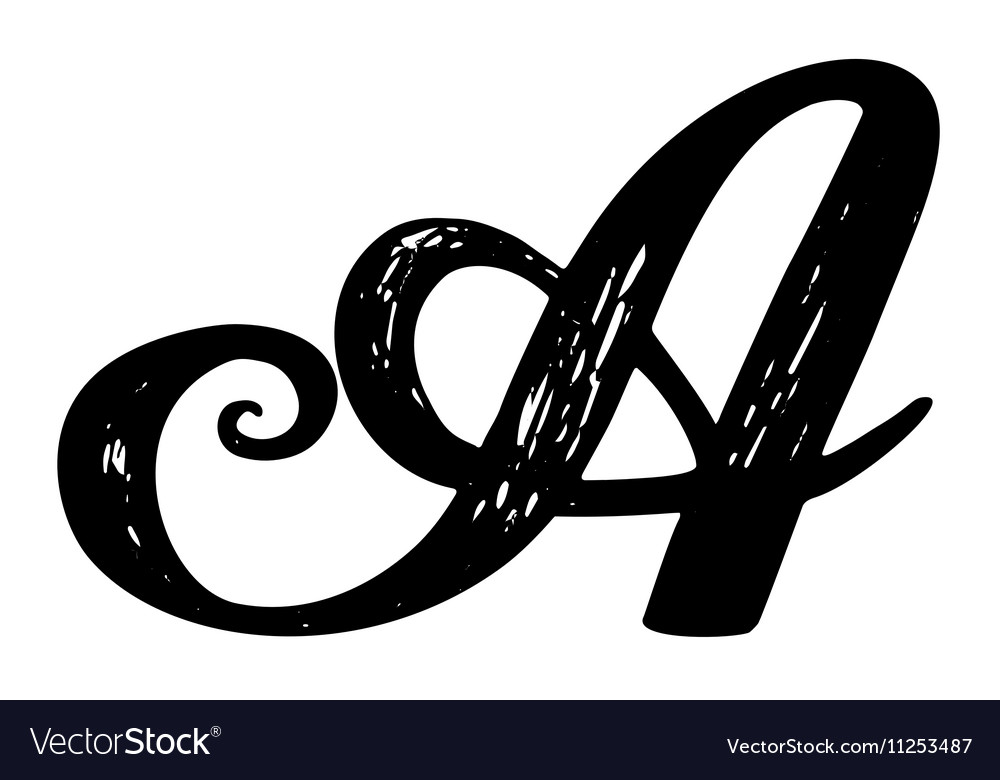 Calligraphy alphabet typeset lettering Royalty Free Vector