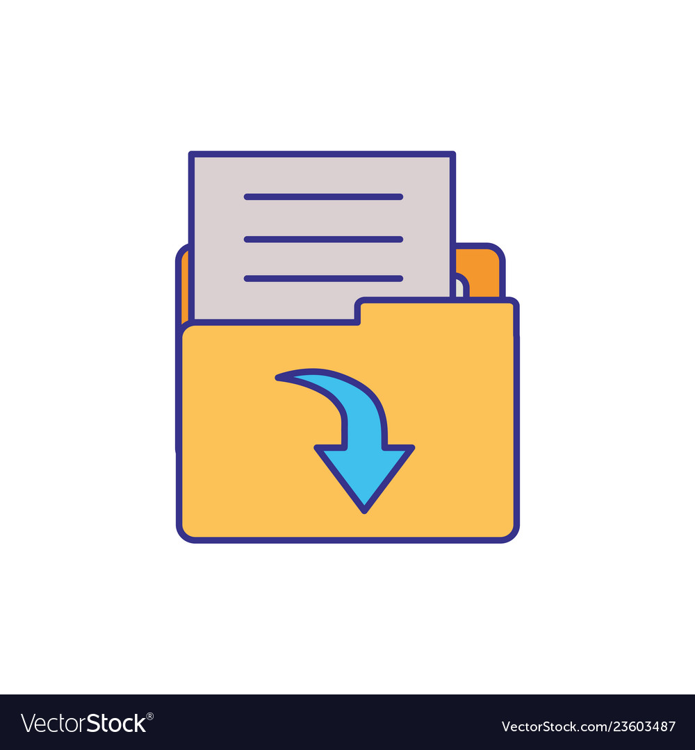 Folder with objects isolated icon