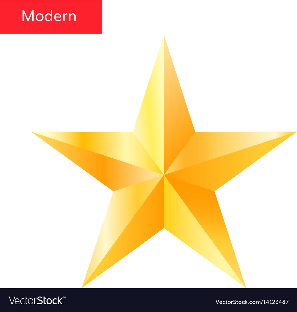 Download Golden star high quality 3d star symbol Royalty Free Vector