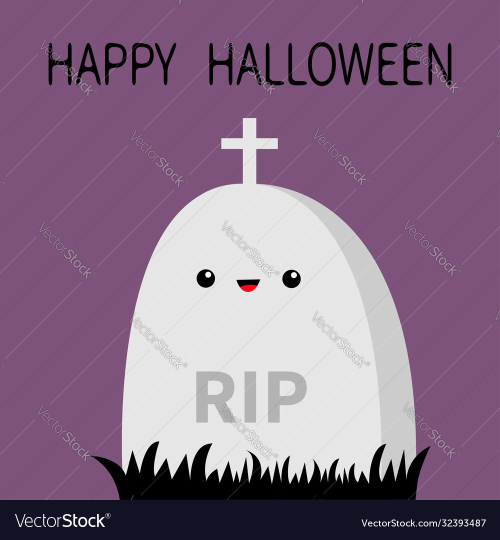 Happy halloween grave stone cemetery cross