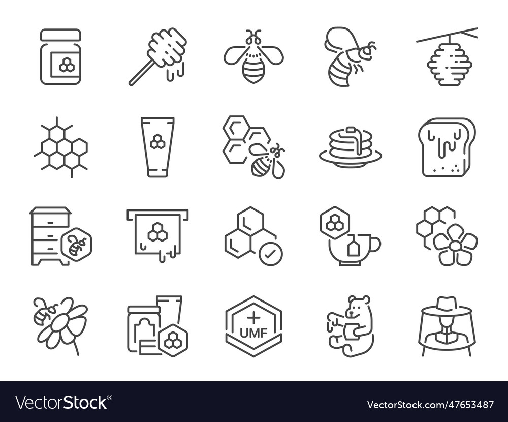 Honey icon set Royalty Free Vector Image - VectorStock