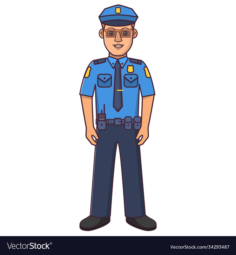 Police officer cartoon character man Royalty Free Vector