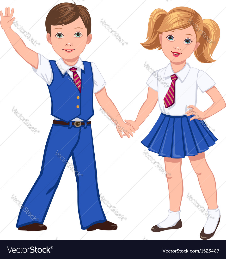 School boy girl Royalty Free Vector Image - VectorStock