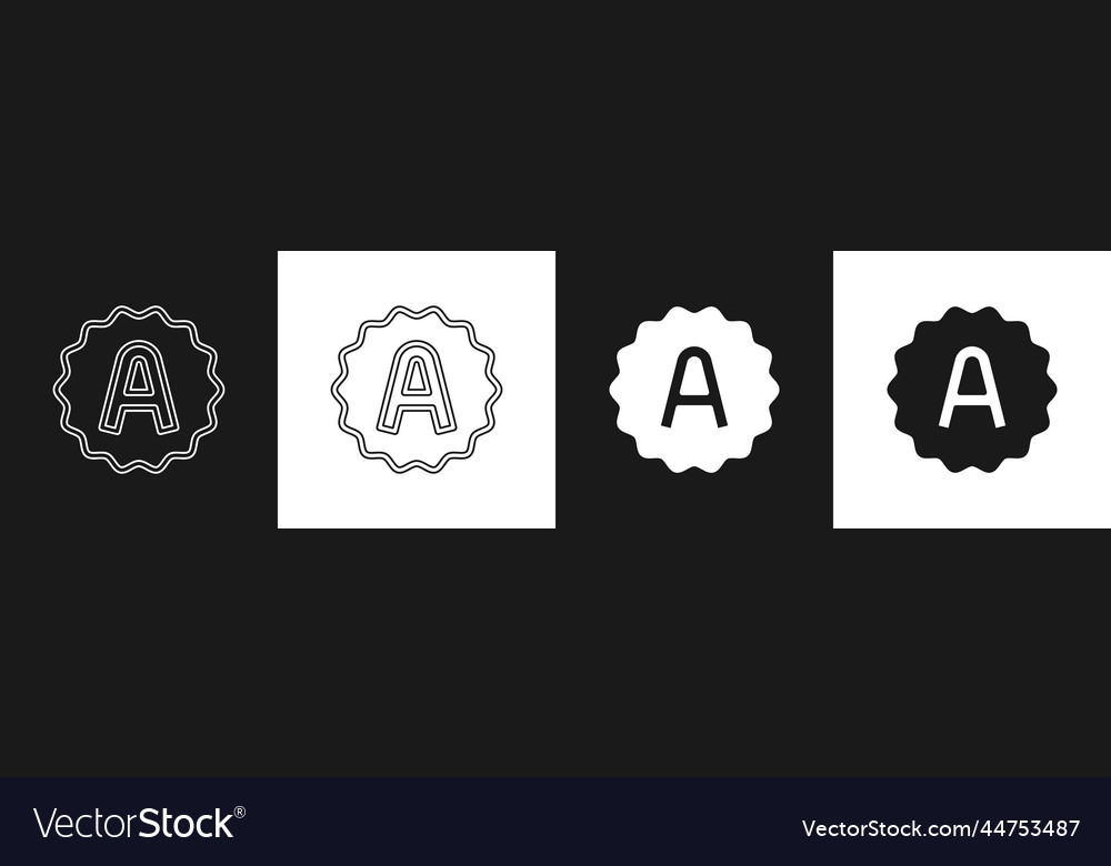 Set exam sheet with a plus grade icon isolated