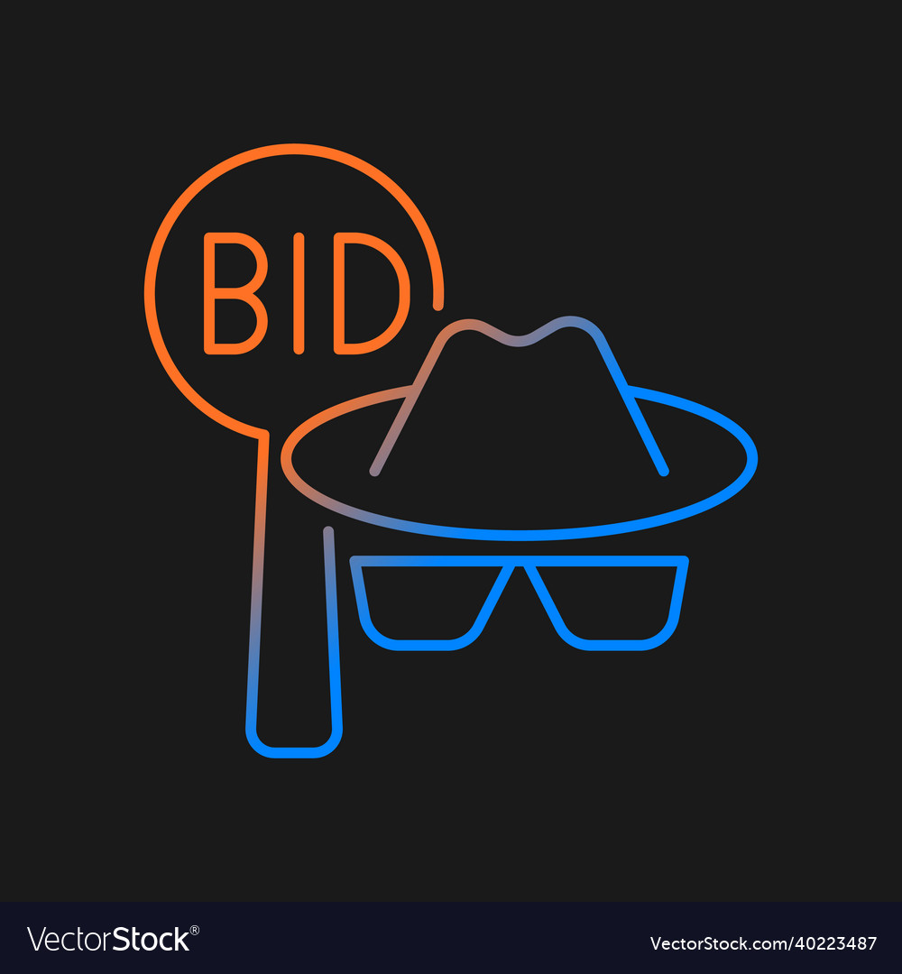 Silent auction gradient icon for dark theme Vector Image