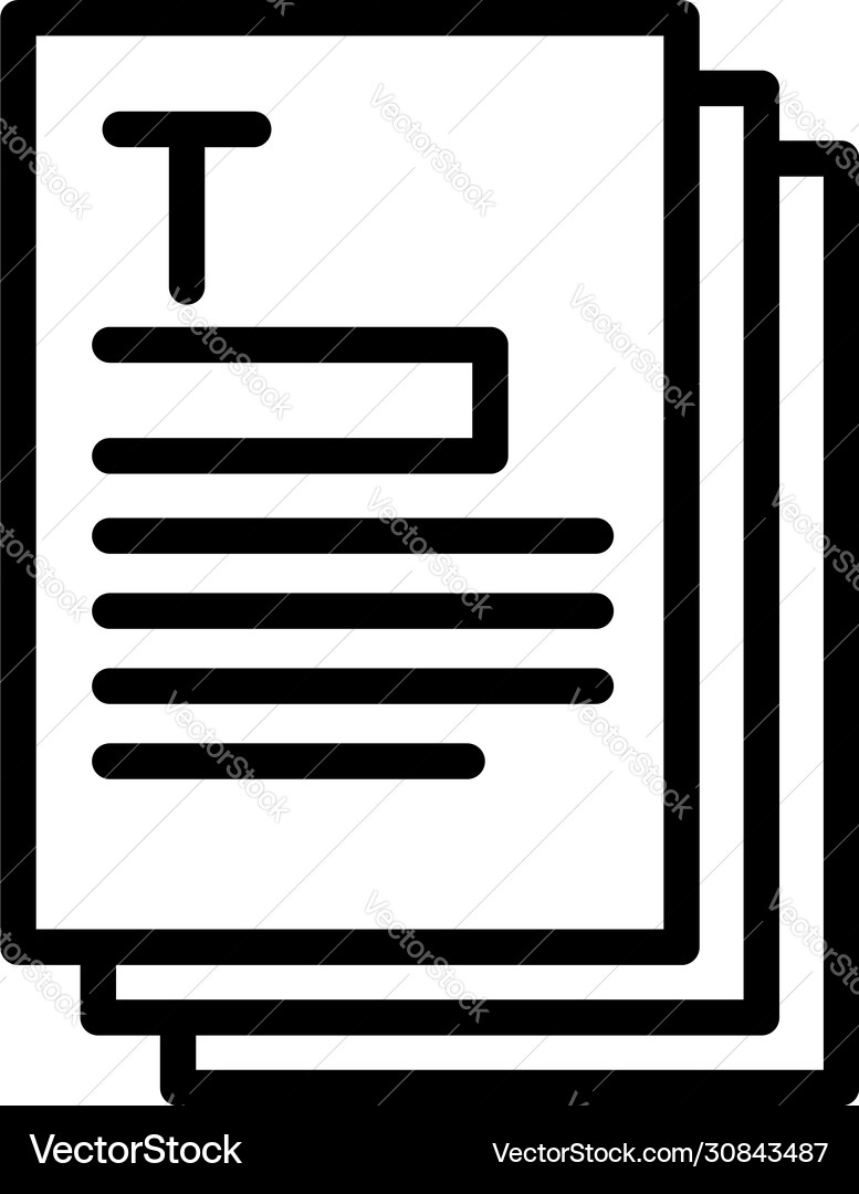 Text documents icon outline style Royalty Free Vector Image