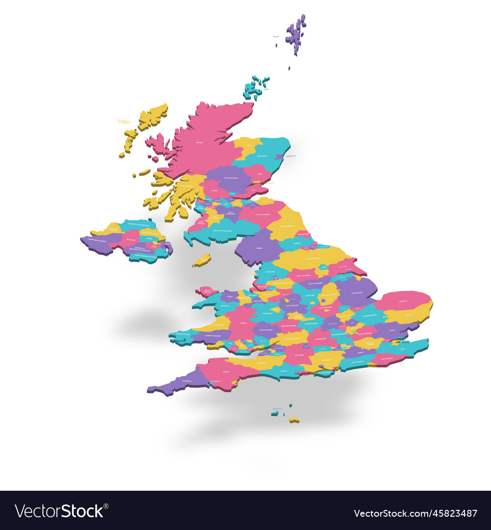 Uk political map of administrative divisions