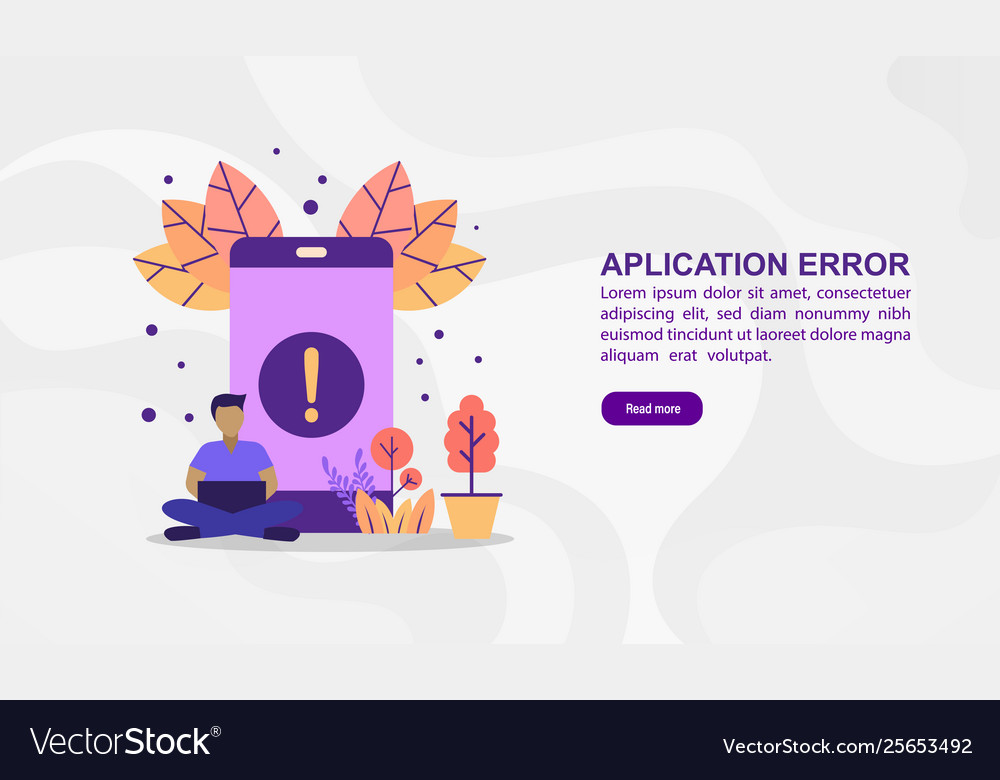 Concept application error modern conceptual Vector Image