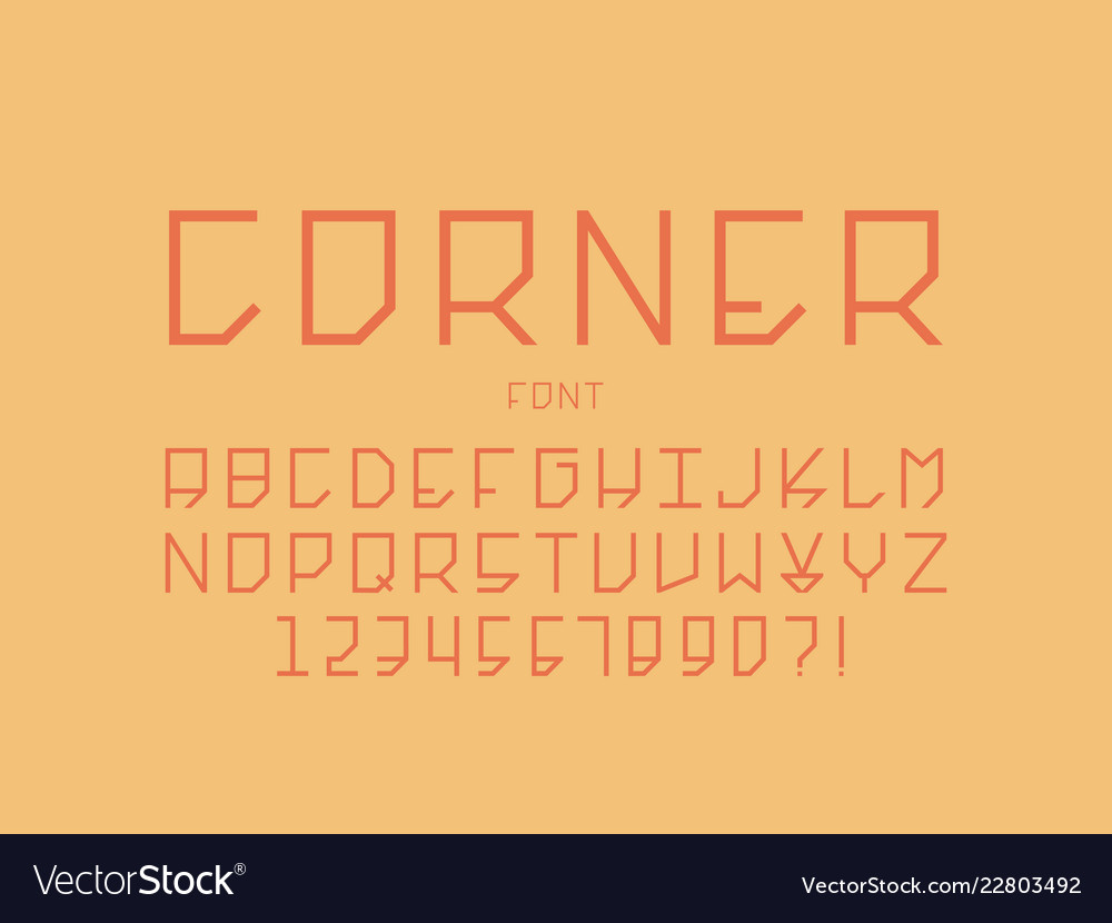 Corner font alphabet