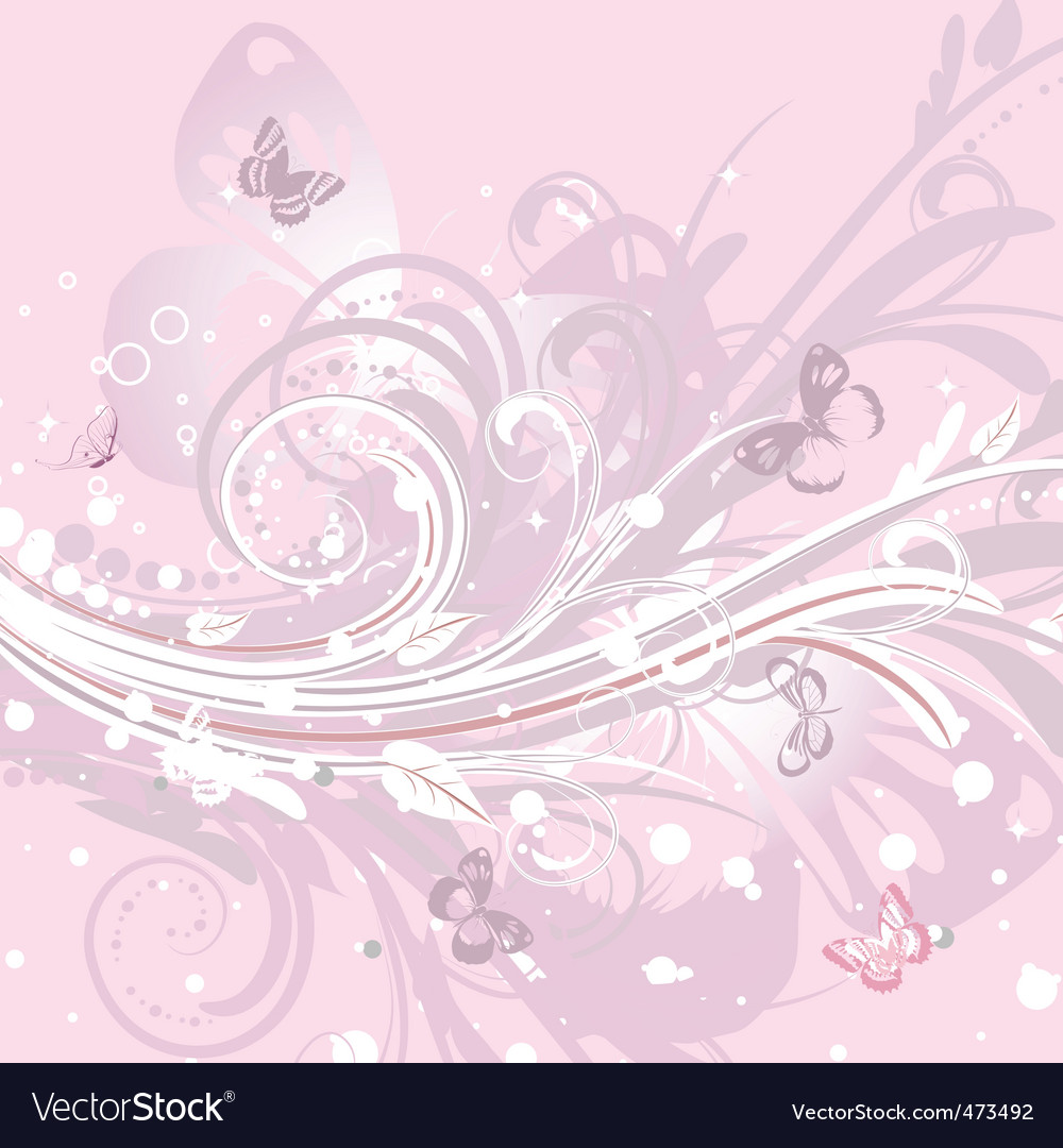 Floral background with butterflies