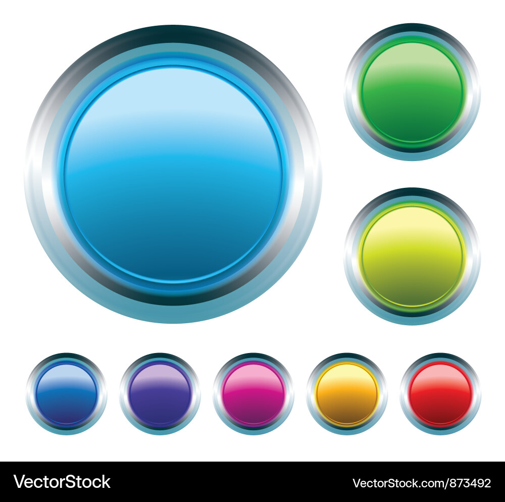 Glossy buttons set Royalty Free Vector Image - VectorStock