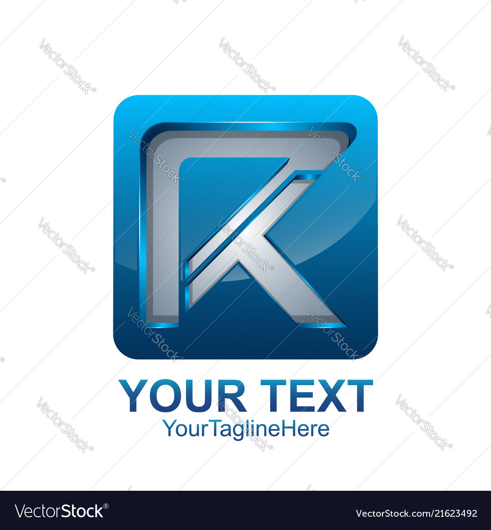 Initial letter r logo template colored blue