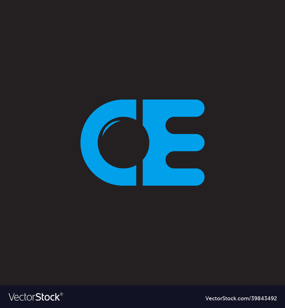 Letter ce simple geometric glass design logo Vector Image