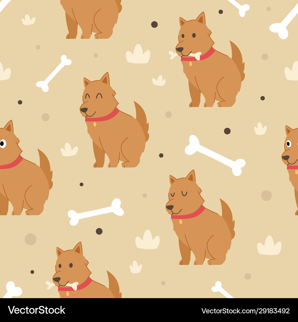 Seamless pattern cute dog Royalty Free Vector Image