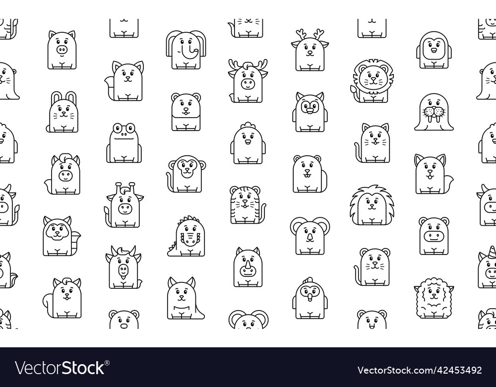 Seamless pattern with animals icons