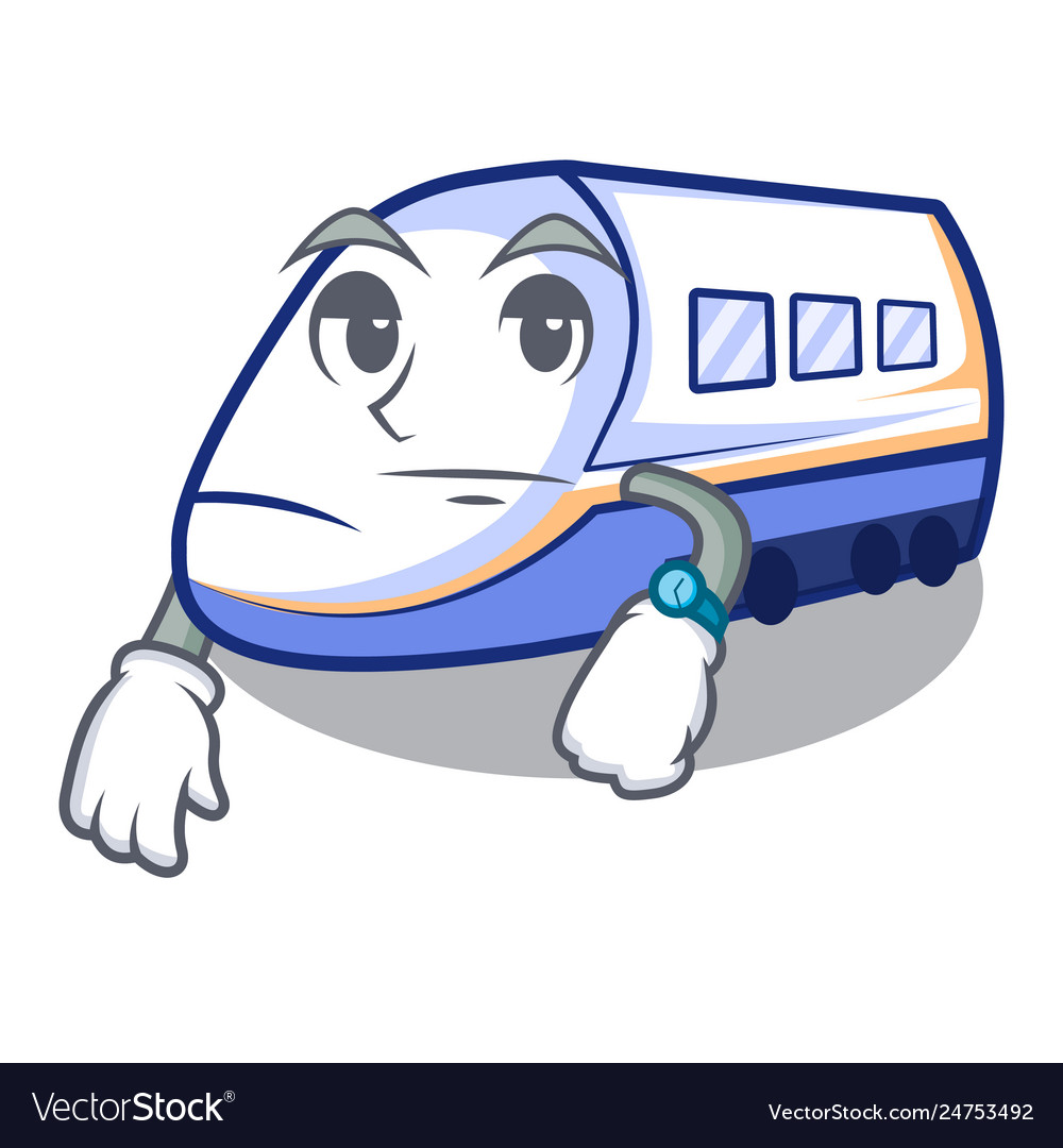 Waiting miniature shinkansen train in cartoon Vector Image