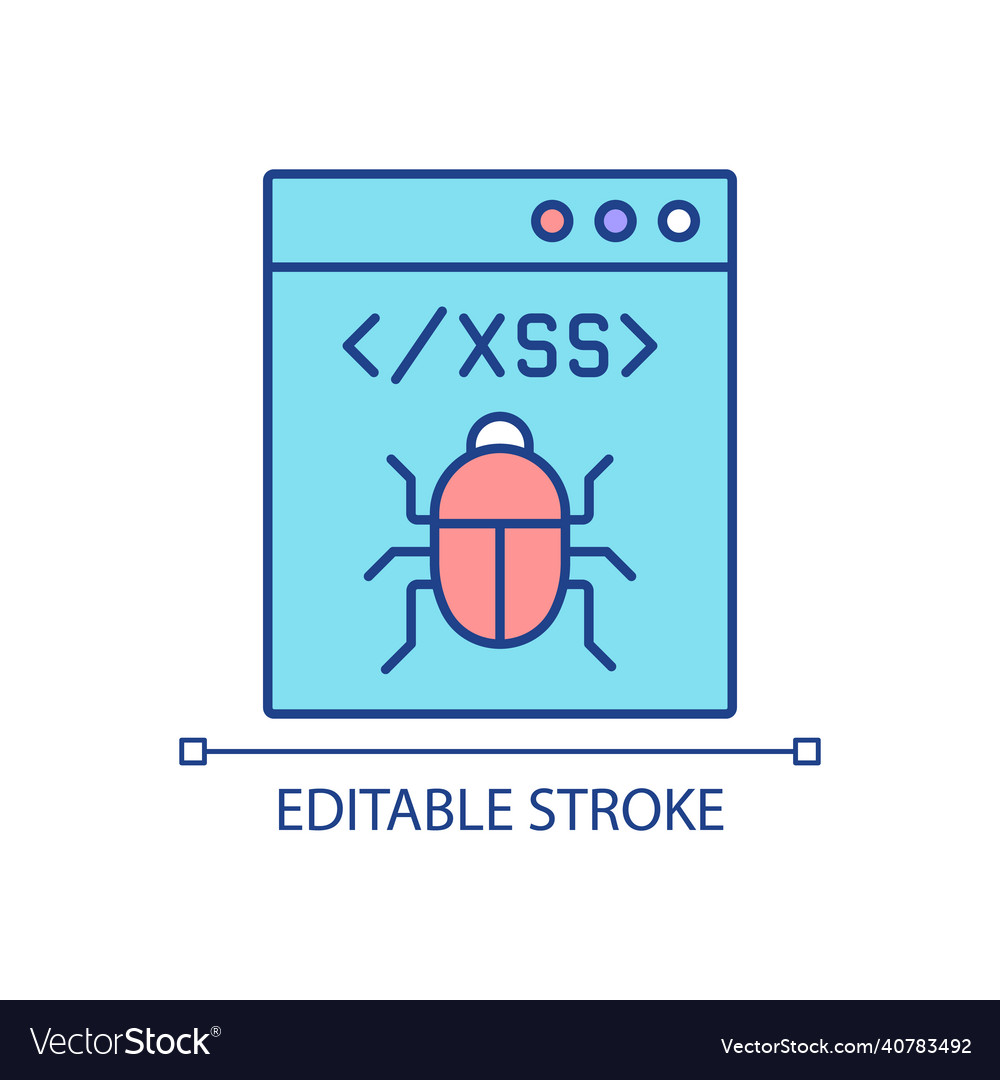 Xss attack rgb color icon Royalty Free Vector Image