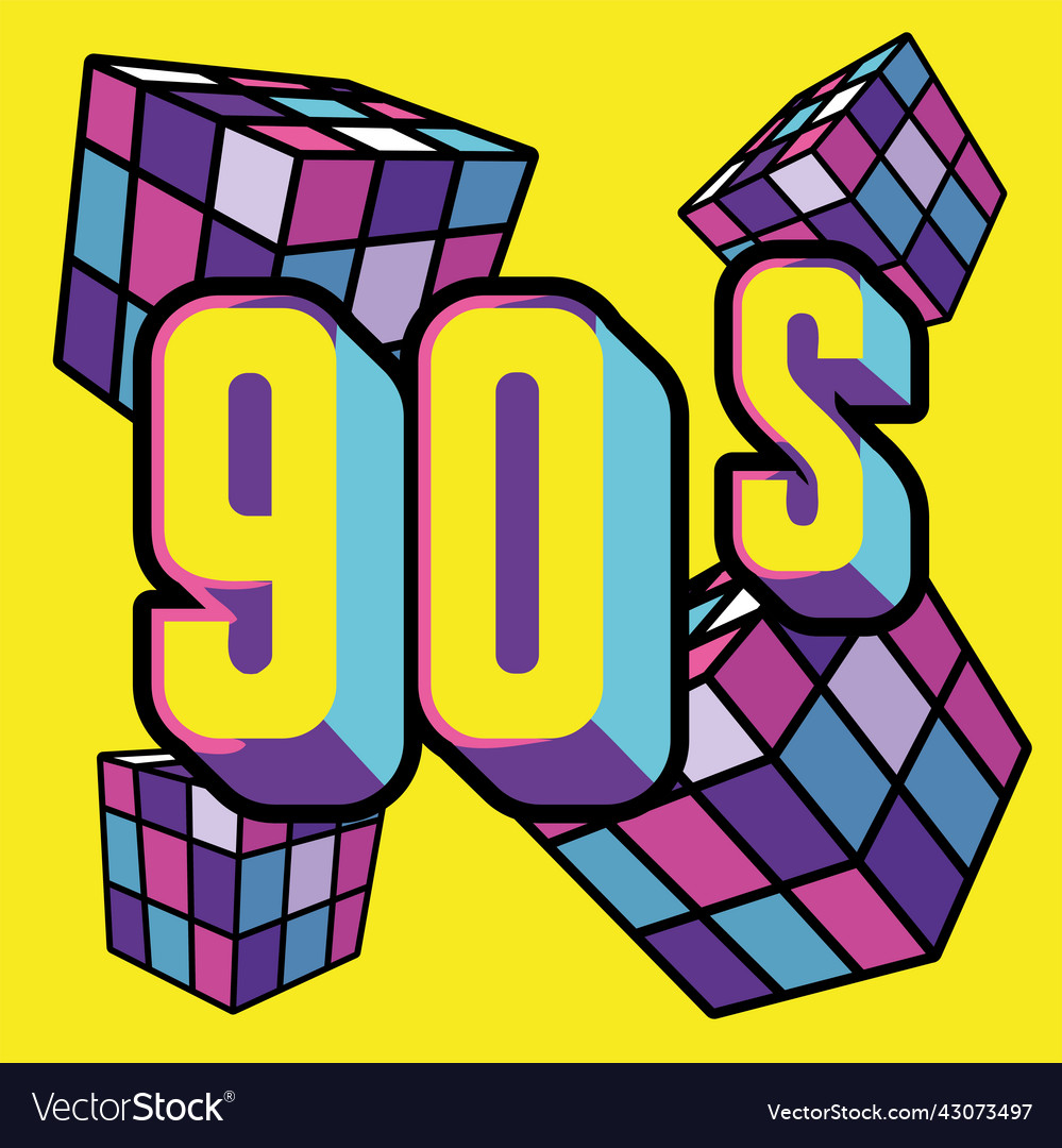 90s rubik cubes Royalty Free Vector Image - VectorStock