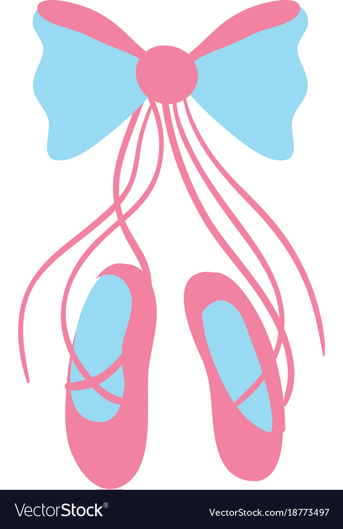 Ballet shoes style with ribbon bow Royalty Free Vector Image